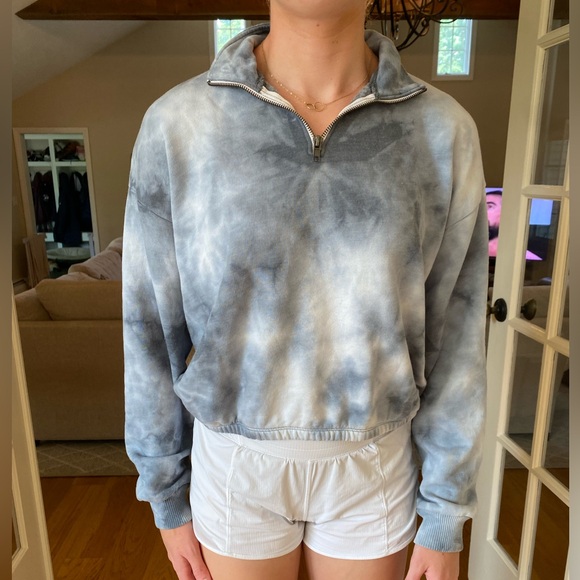 American Eagle Outfitters Sweaters - American Eagle Tie-Dye Cropped Quarter Zip